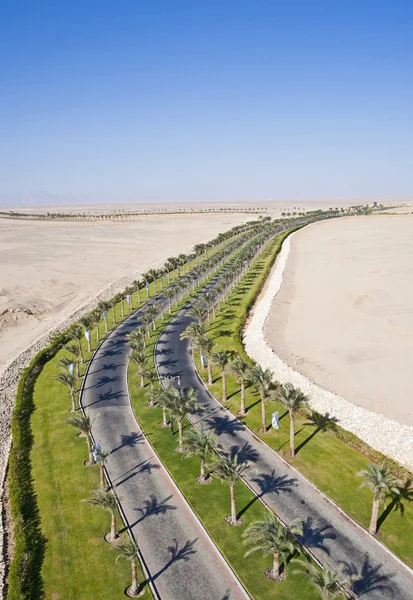 Straße durch eine Wüste — Stockfoto