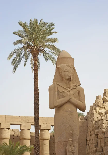 Standbeeld Tempel Van Ranses Iii Karnak Luxor — Stockfoto