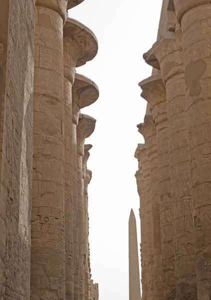 Columnas Con Tallas Jeroglíficas Templo Karnak Luxor — Foto de Stock