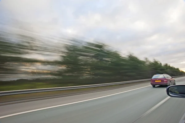 Travelling at high speed on a highway — Stock Photo, Image