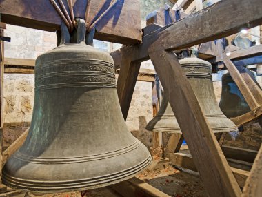 Old bells in a church tower clipart