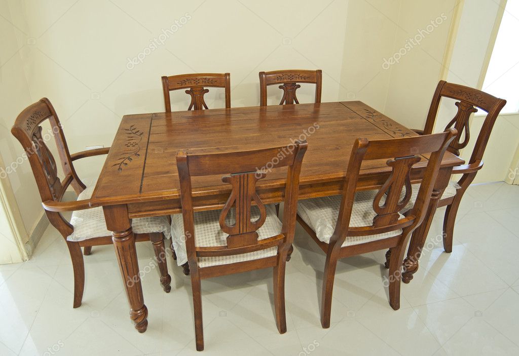 Wooden Dining Table And Chairs Stock, Wooden Dining Table And Six Chairs