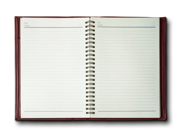 Röd pärm notebook — Stockfoto