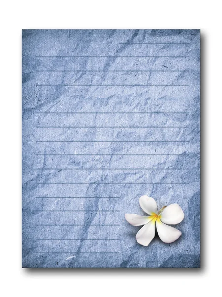 Blaues Grunge-Briefpapier auf weiß — Stockfoto