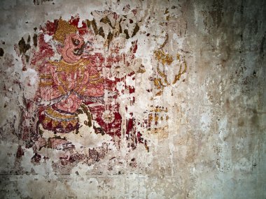 Thai traditional painting Drawing on the church walls clipart