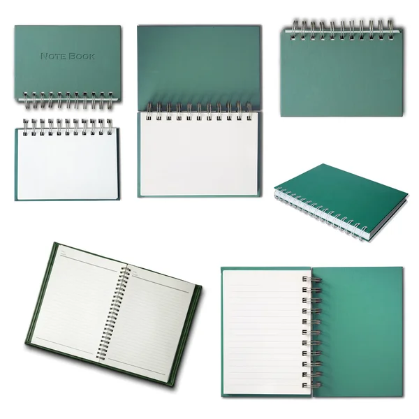 Zbiory zielony notatnik — Zdjęcie stockowe
