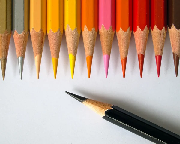 Tom quente de lápis de cor — Fotografia de Stock