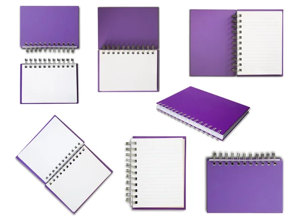 紫ノートブック コレクション — ストック写真