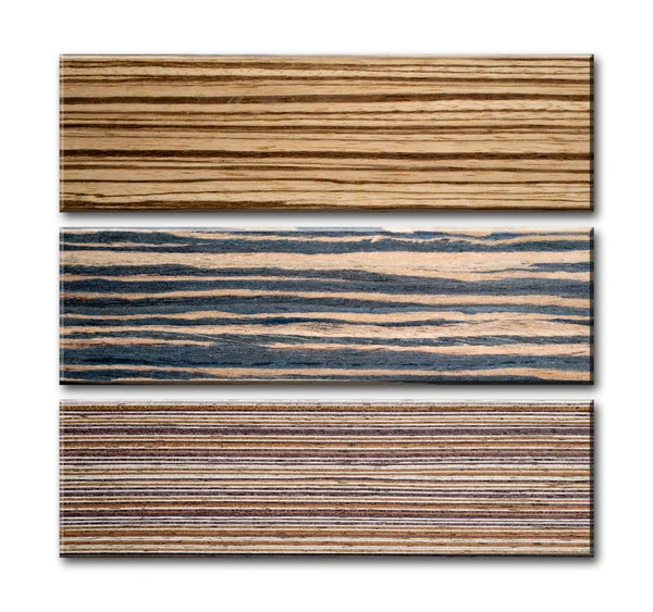 Three sample style and pattern of wood — Stock Photo, Image