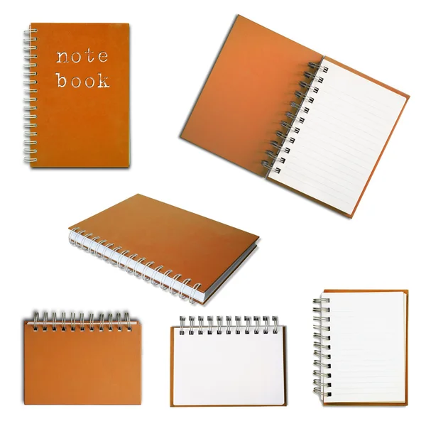 Orangefarbene Notizbuch-Sammlung — Stockfoto