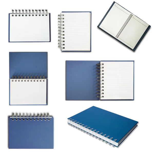 蓝色的封面笔记本 — 图库照片