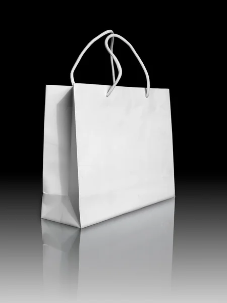 Dokument white paper bag na odrážejí podlahové — Stock fotografie