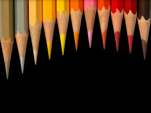 Jedenaście gorące kolor ołówka — Zdjęcie stockowe