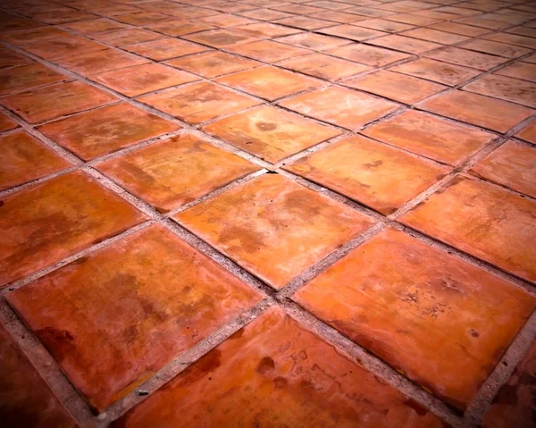 Square red tiles floor — Stock Photo, Image
