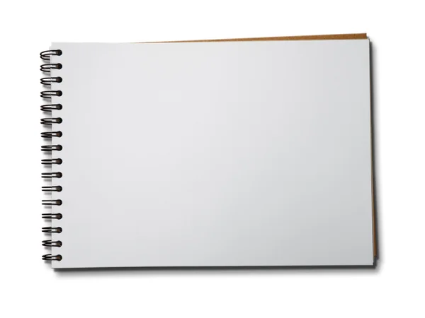 Білий блокнот паперу горизонтальний — стокове фото