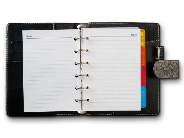 Notebook aberto branco em branco duas páginas — Fotografia de Stock
