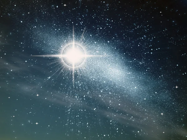 Bright star in space — Stock Photo, Image