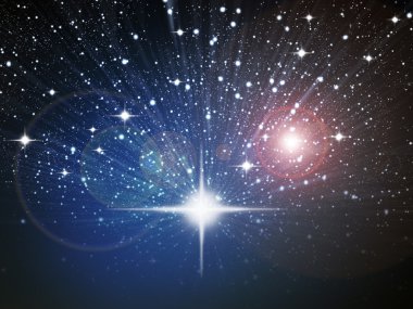 Bright white star in space clipart