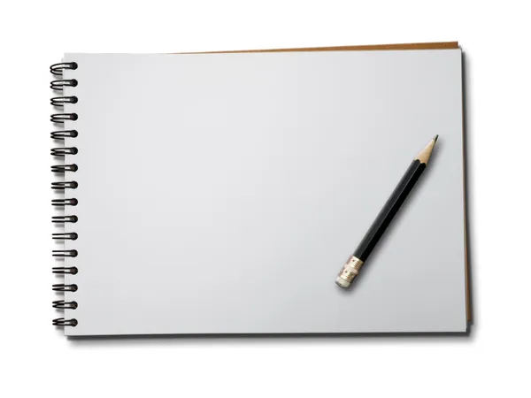 Vitboken notebook horisontella — Stockfoto
