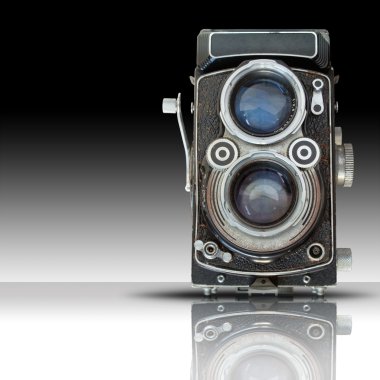 Fornt of Old twin lens reflect camera clipart