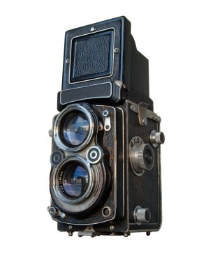 Old black Twin lens reflex camera clipart