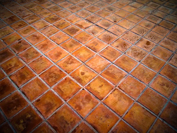 Cuadrado azulejos rojos piso — Foto de Stock