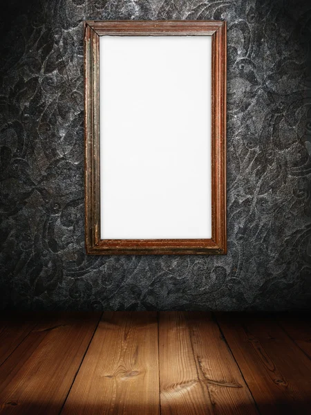 白い看板の古い木製フレーム — ストック写真