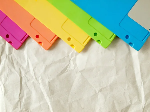 Vijf kleur van oude diskette — Stok fotoğraf