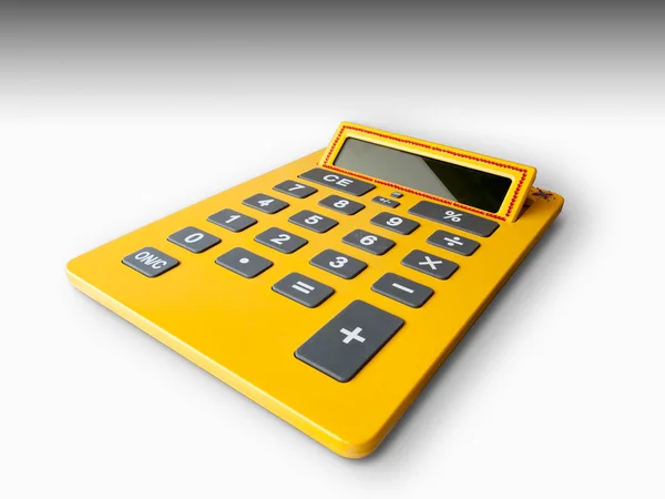 Žlutá kalkulačka — Stock fotografie