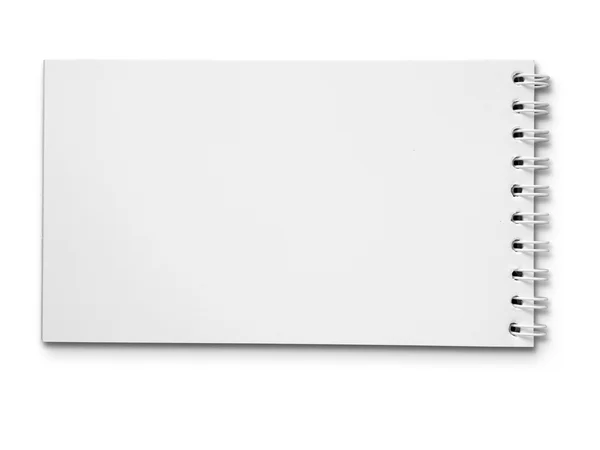 Горизонтальная белая тетрадь — стоковое фото