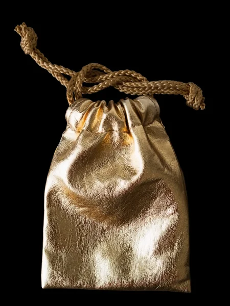 Gold Leather bag — Stock Photo, Image