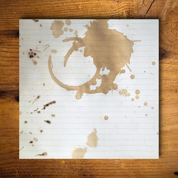 Manchas de café no papel branco em branco — Fotografia de Stock
