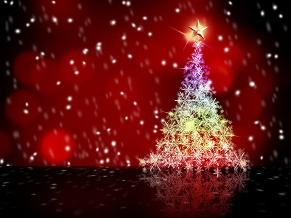 Renkli kar Noel ağacı — Stok fotoğraf