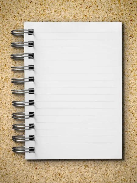 Einzelnes leeres weißes Notizbuch öffnen — Stockfoto