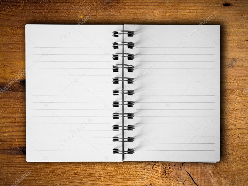 Open two blank white note book horizontal