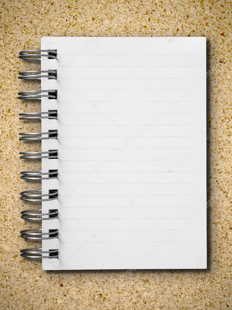 Open single blank white note book