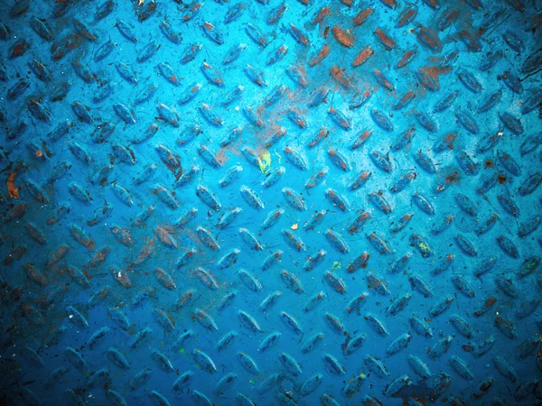 Placa de acero de piso de color pintura azul — Foto de Stock