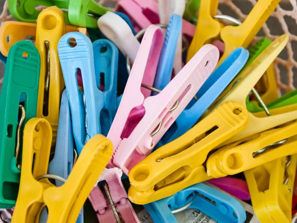 Colorful plastic clamp — Stock Photo, Image