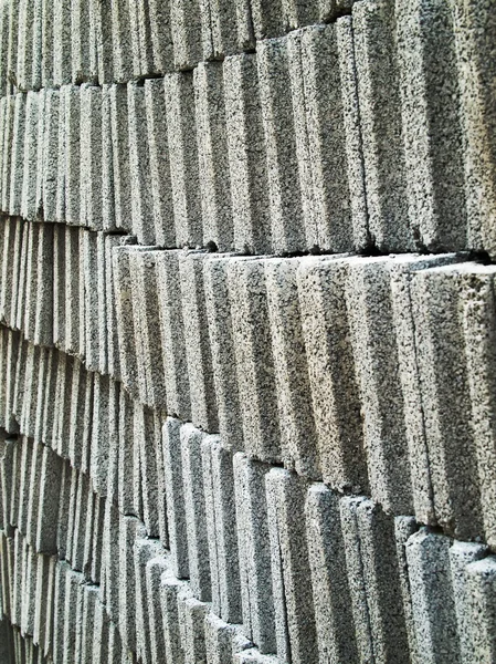 Bloco de tijolo de concreto cinza — Fotografia de Stock