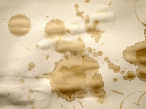 Kaffeeflecken auf Papier — Stockfoto