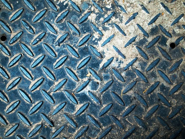 Blauwe vloer stalen plaat — Stockfoto