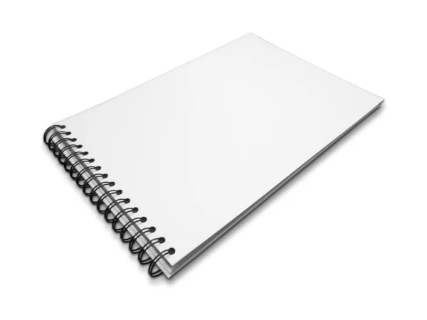 Quaderno bianco su carta bianca — Foto Stock