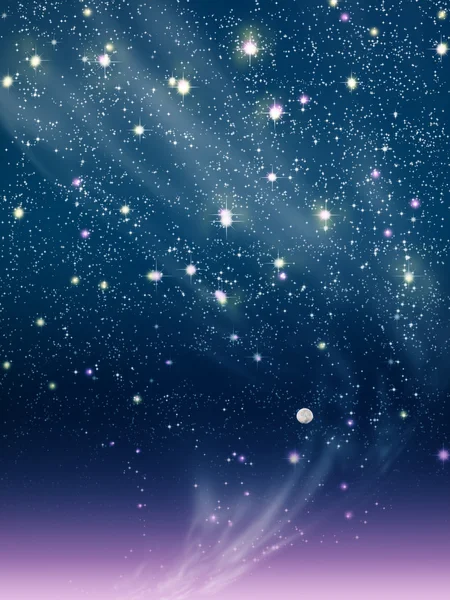 Luna púrpura noche — Foto de Stock