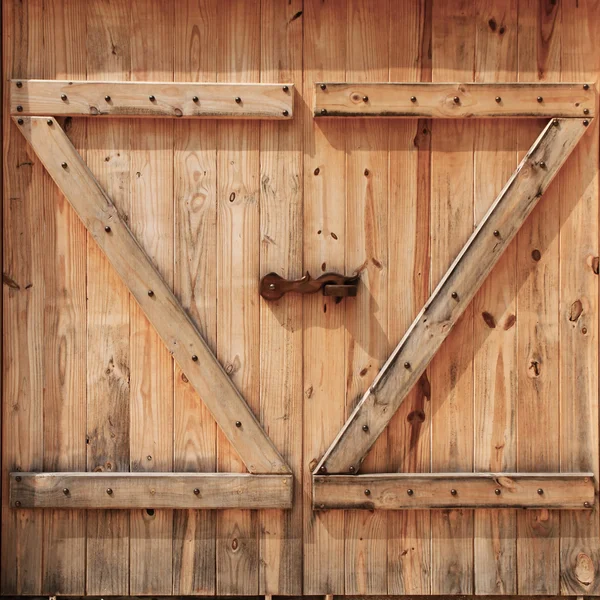 Old wooden doors closed — Stock Photo, Image