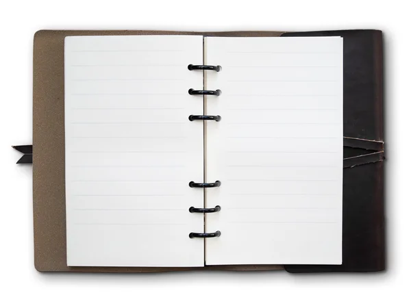 Caderno de capa de couro marrom velho — Fotografia de Stock