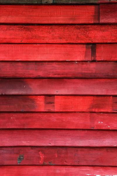 Old wood wall and chipping red color — Stock Photo, Image
