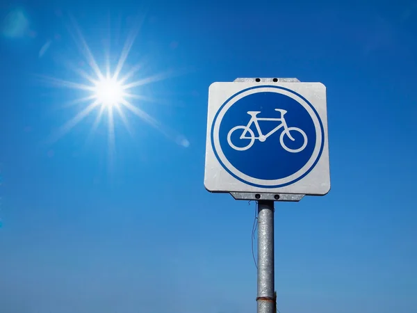 Segnaletica stradale bicicletta — Foto Stock