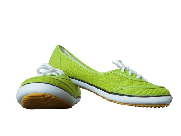 Green fabric shoes — Stock Photo, Image