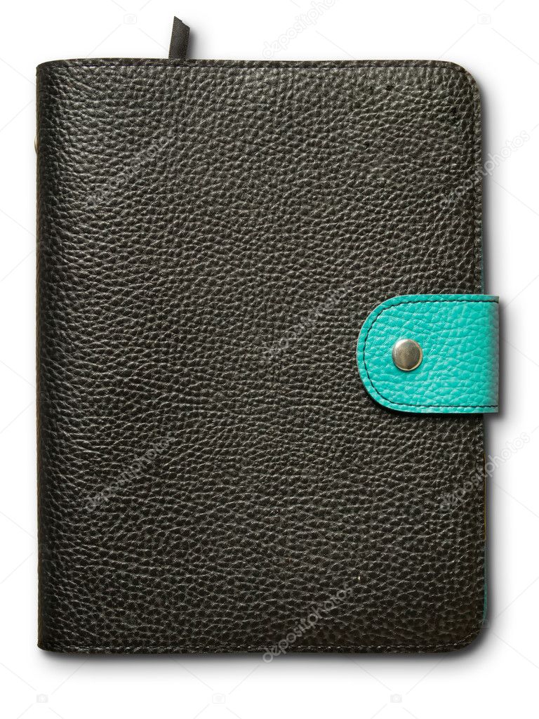 Black and green leather cover