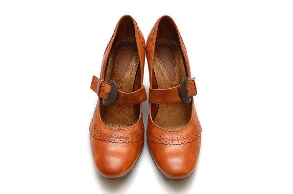 Pair of woman leather shoes — Stock Photo, Image